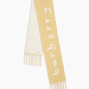 Burberry Reversible Logo Jacquard Two-Tone Yellow and Cream Scarf